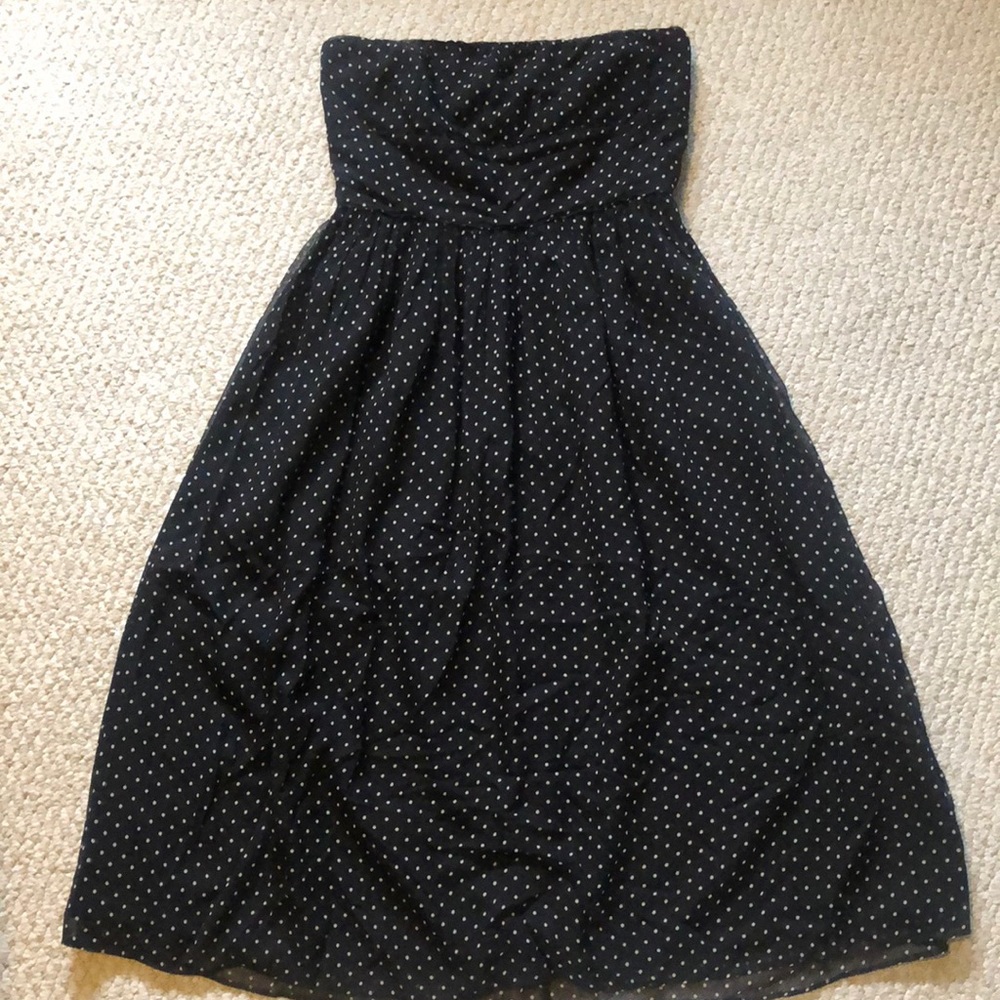 J Crew Strapless polka dot dress Size 2